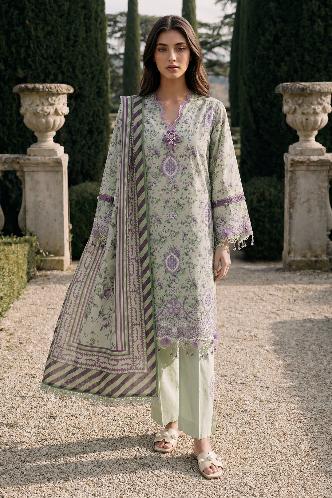 Embroidered Shirt Shalwar Dupatta - 4092