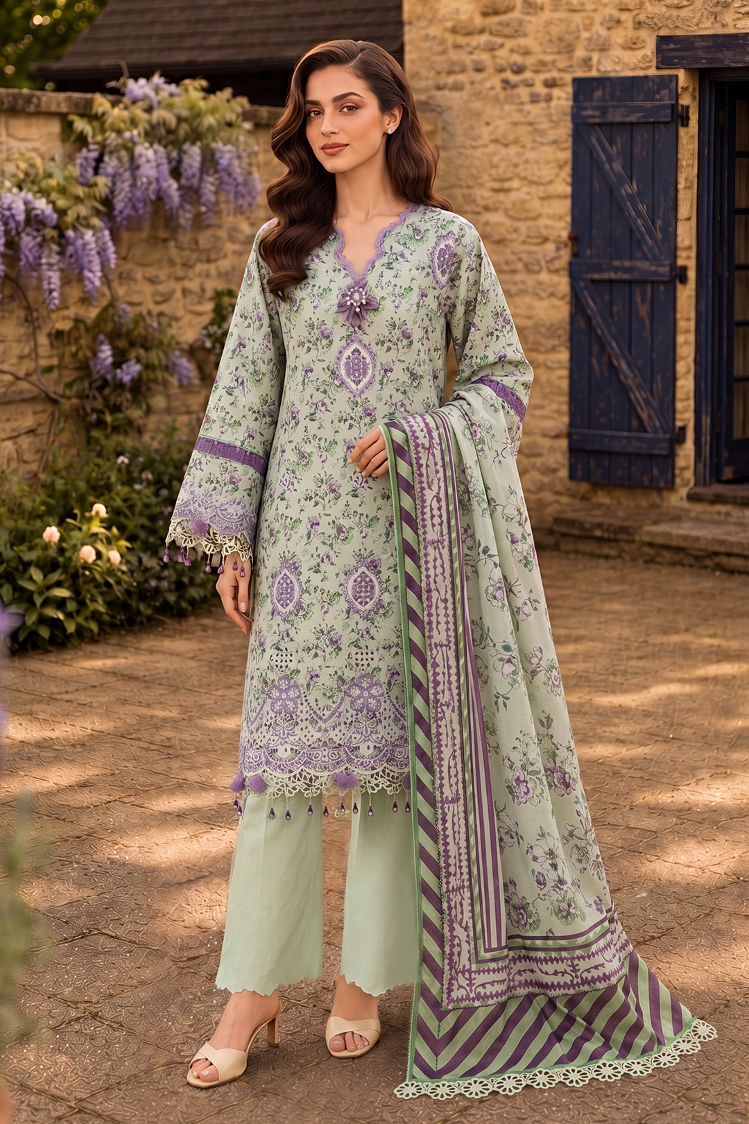 Embroidered Shirt Shalwar Dupatta - 4092