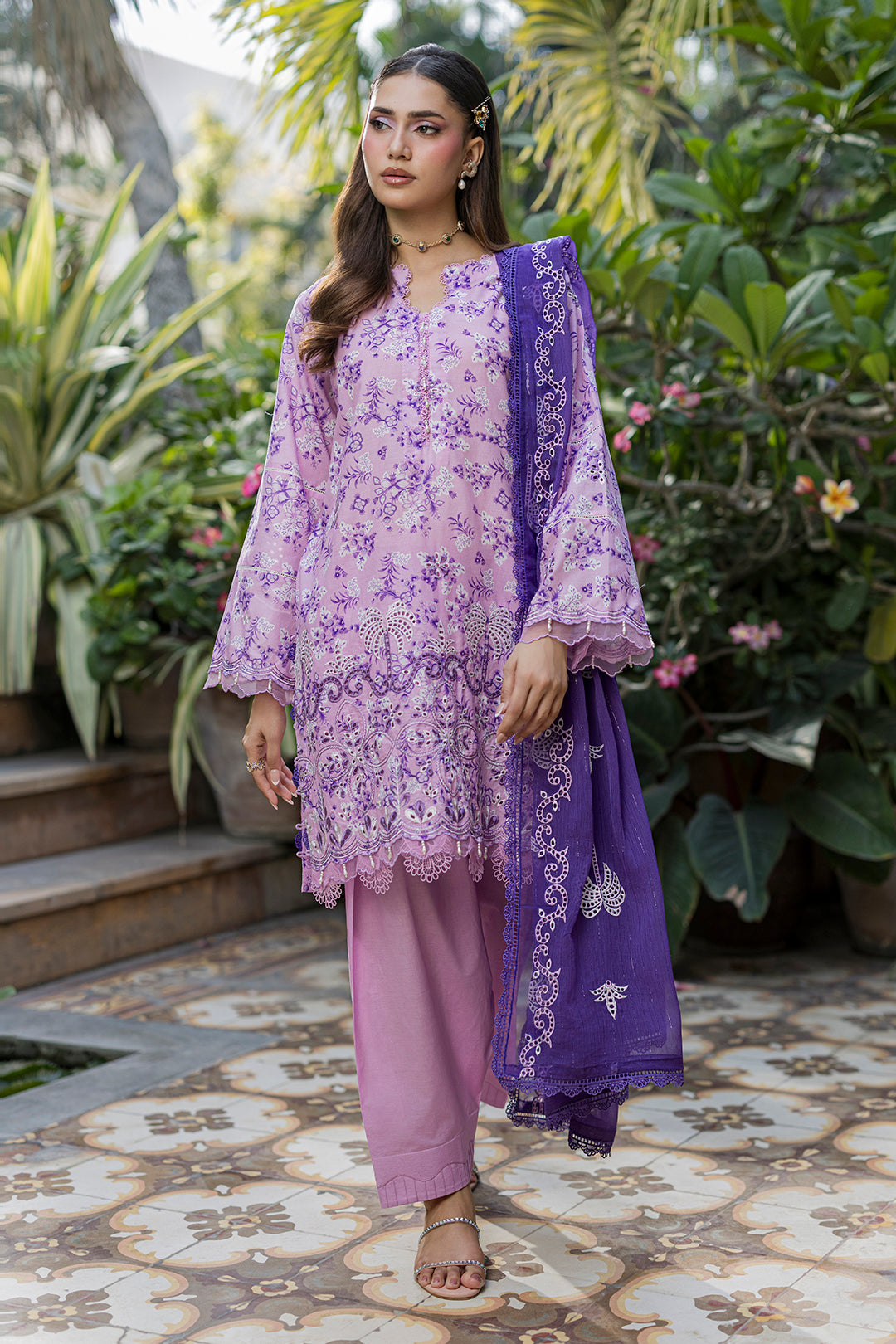 Embroidered Shirt Shalwar Dupatta - 4093