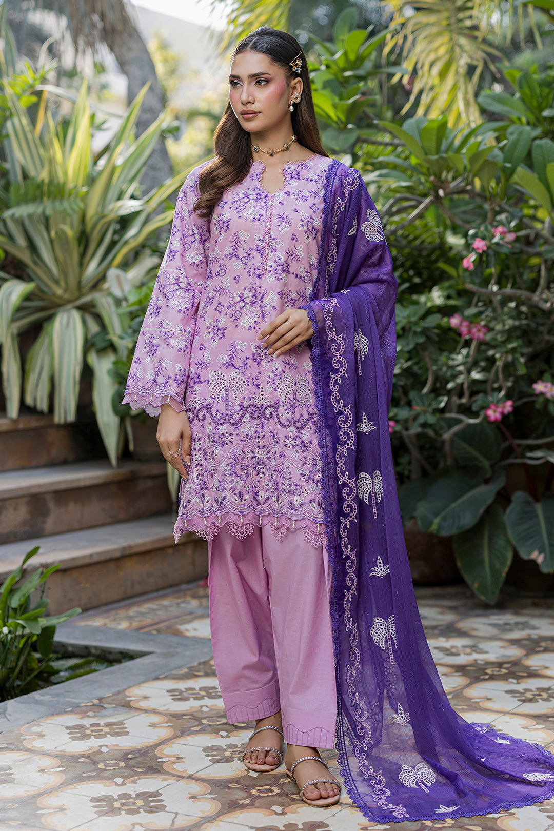 Embroidered Shirt Shalwar Dupatta - 4093