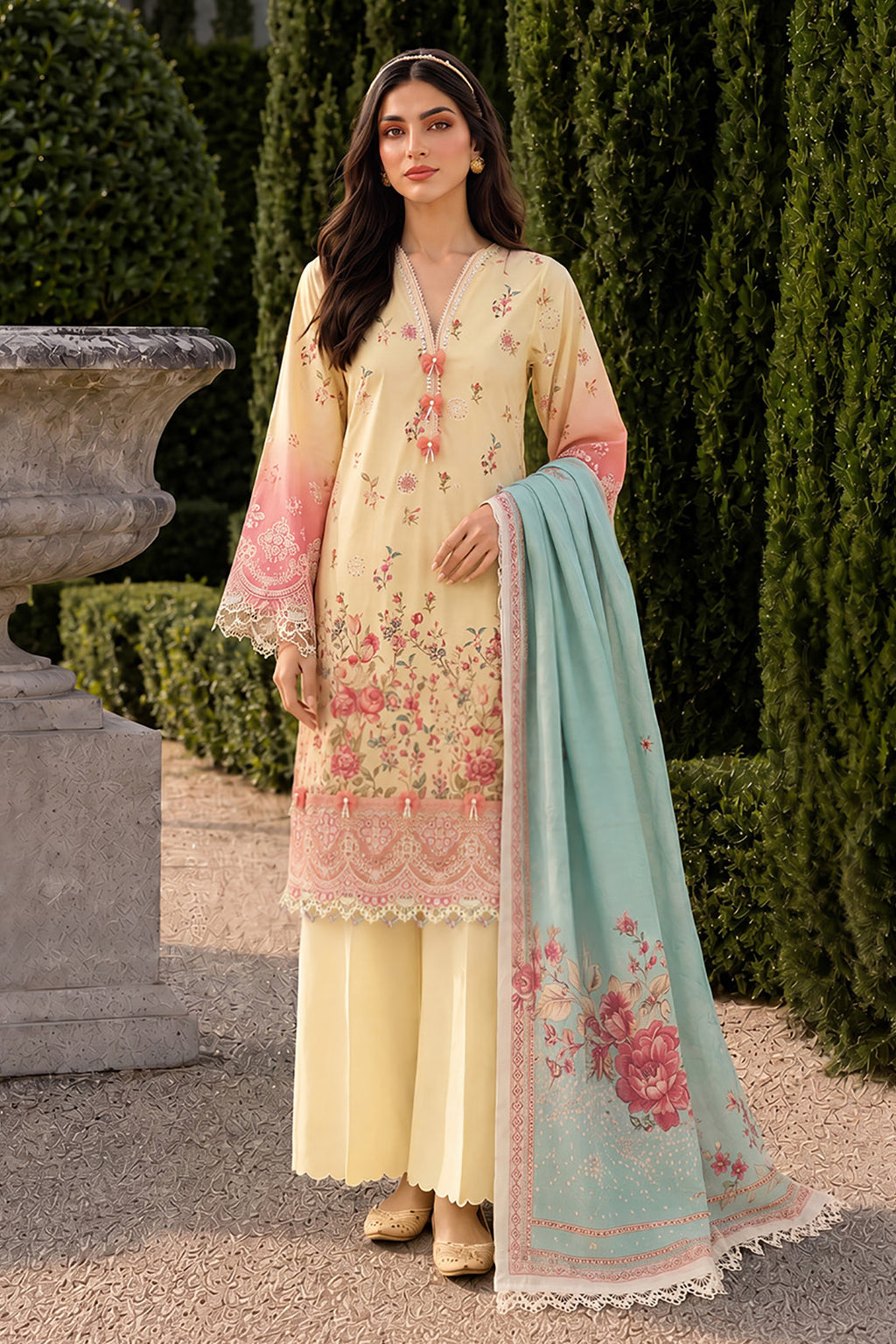 Embroidered Shirt Shalwar Dupatta - 4094