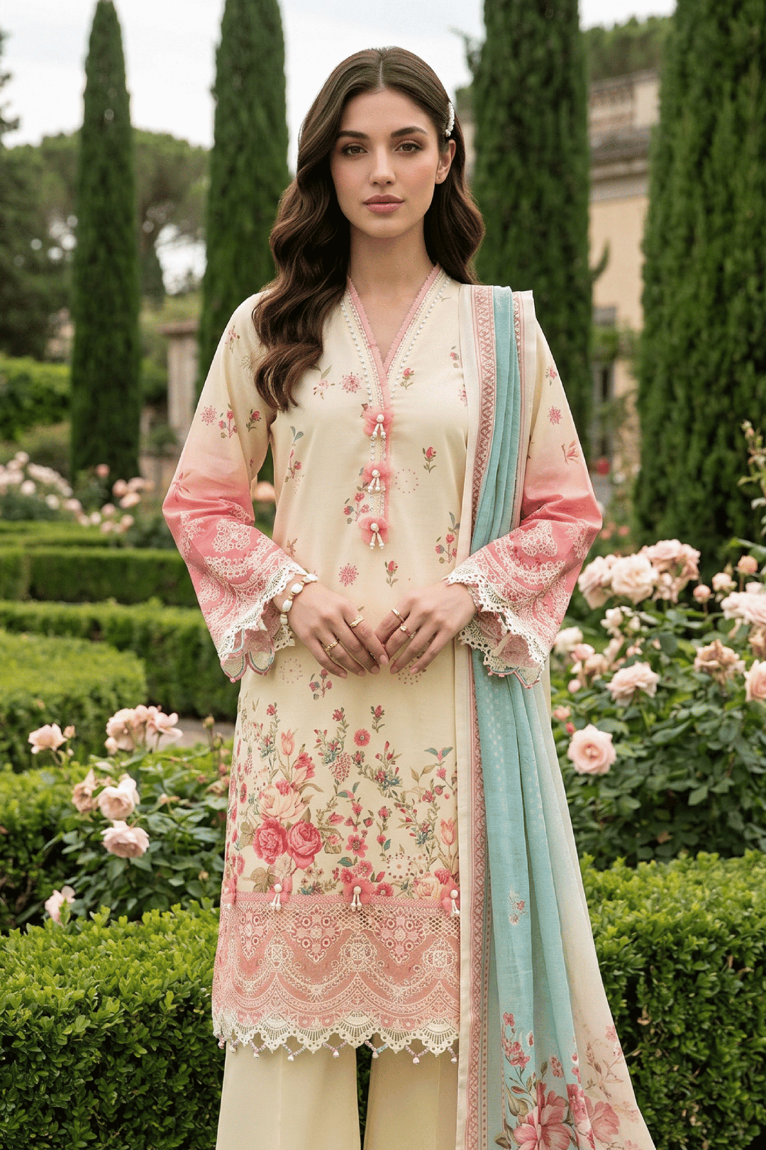 Embroidered Shirt Shalwar Dupatta - 4094