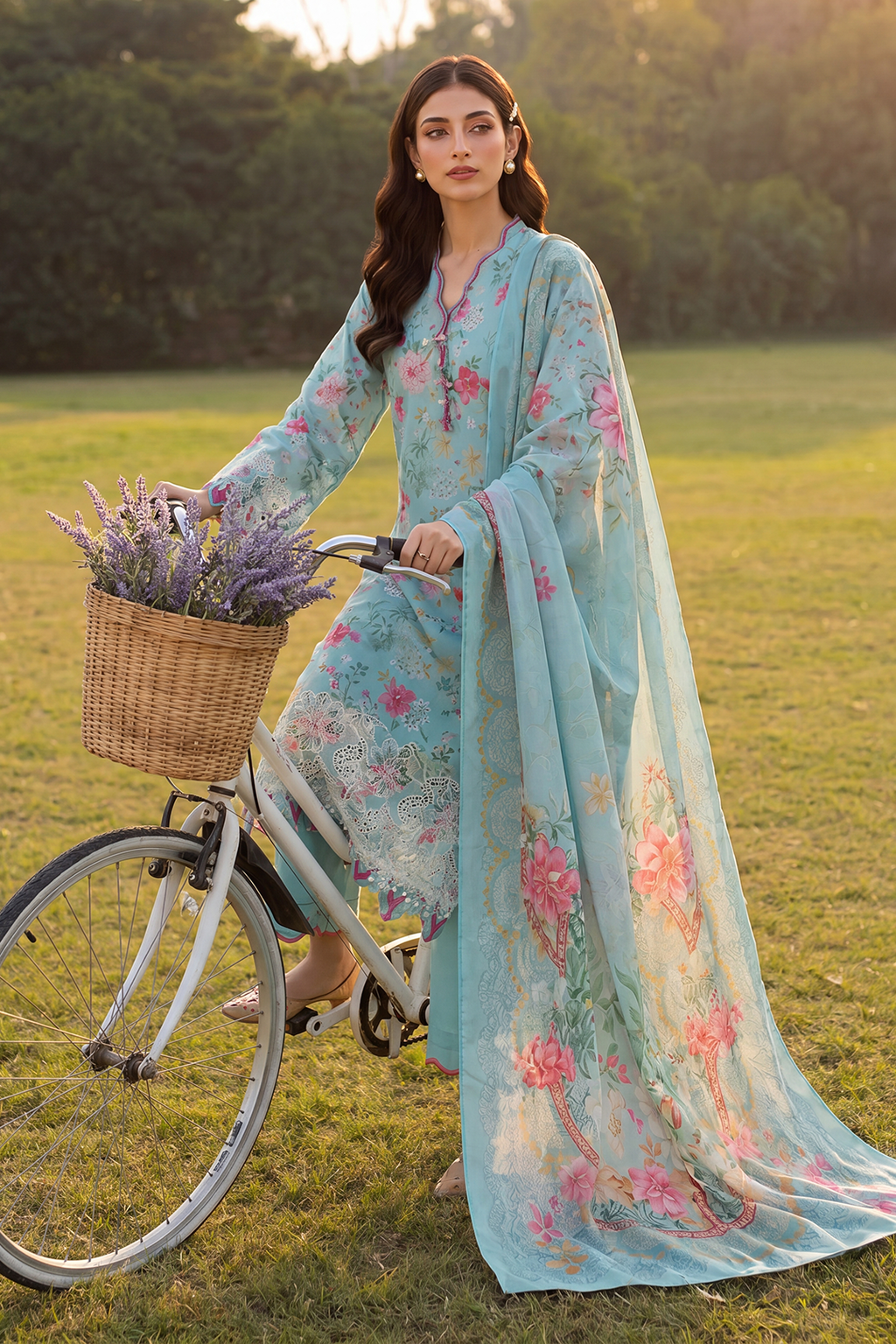 Embroidered Shirt Shalwar Dupatta - 4095