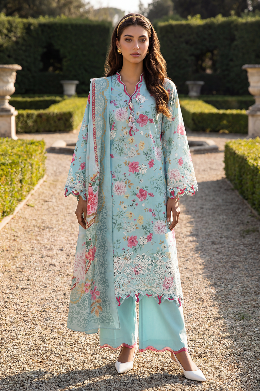Embroidered Shirt Shalwar Dupatta - 4095