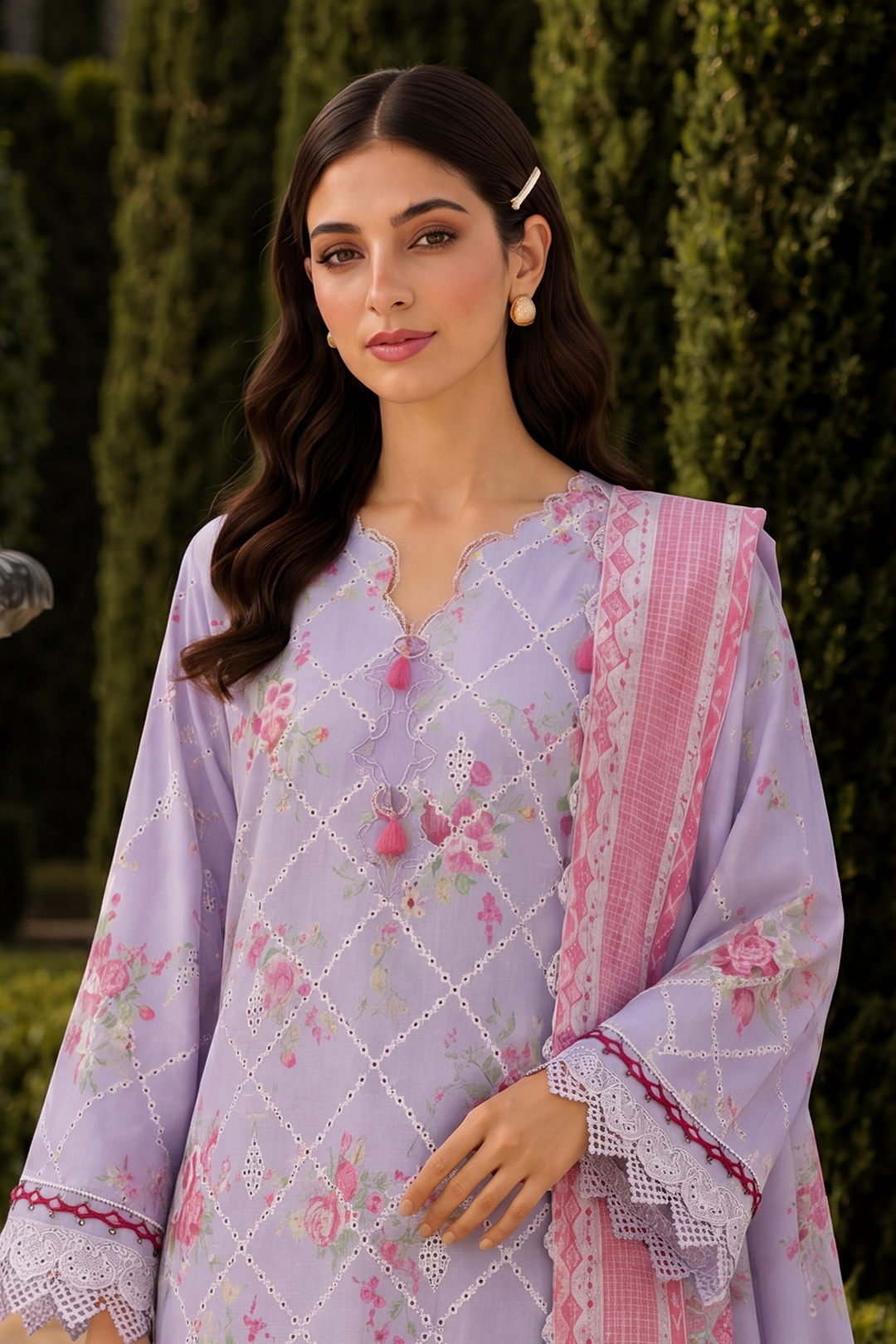 Embroidered Shirt Shalwar Dupatta - 4097