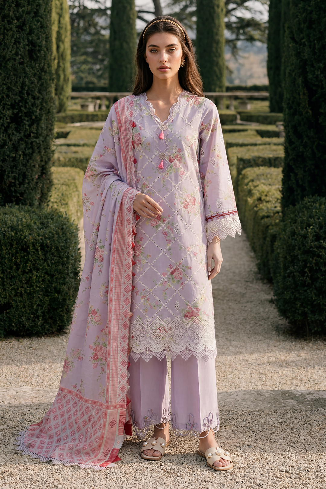 Embroidered Shirt Shalwar Dupatta - 4097
