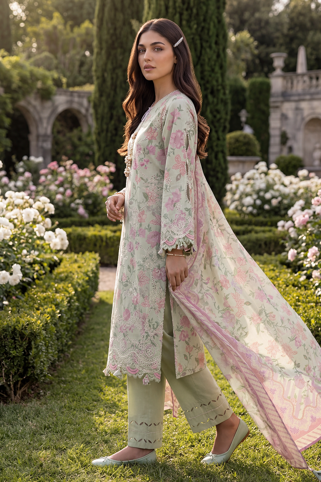 Embroidered Shirt Shalwar Dupatta - 4098