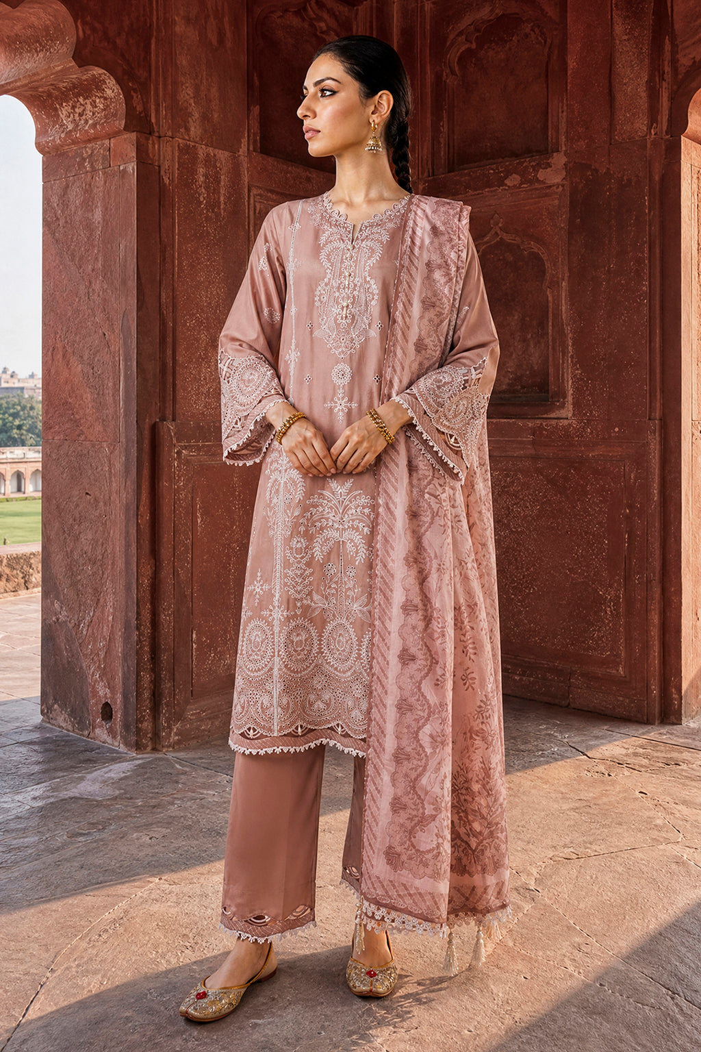 Embroidered Shirt Shalwar Dupatta - 4099