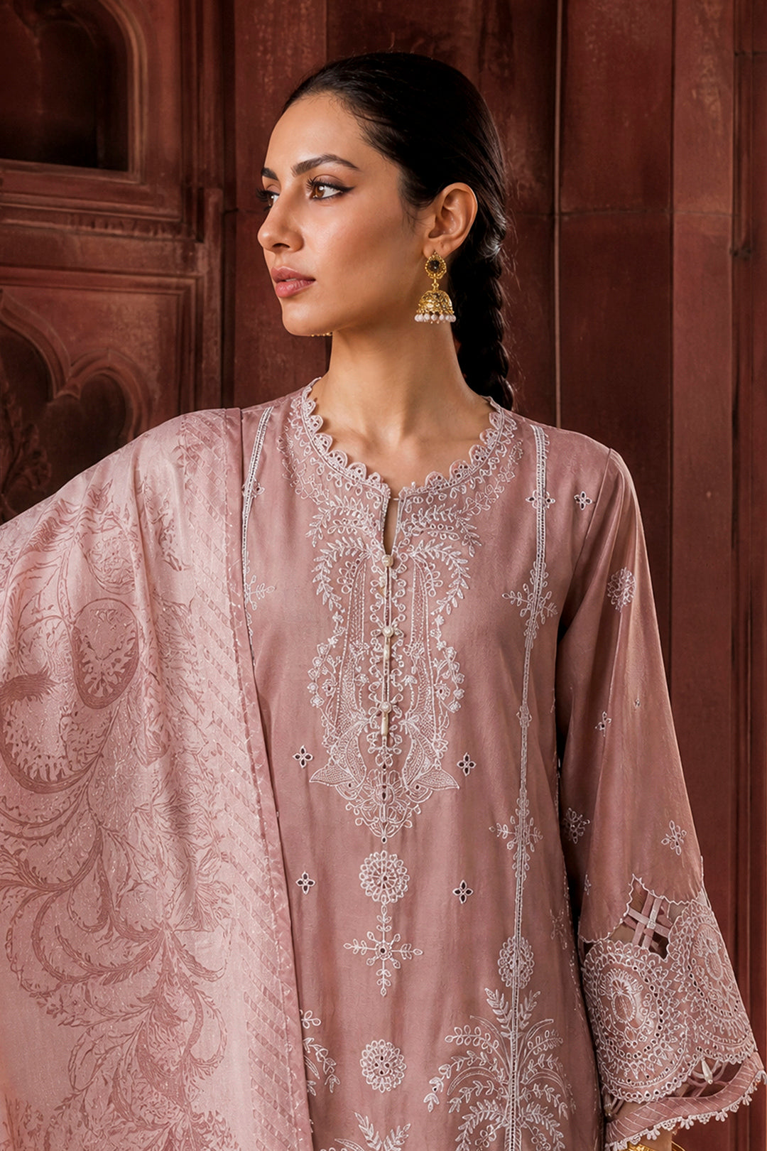 Embroidered Shirt Shalwar Dupatta - 4099