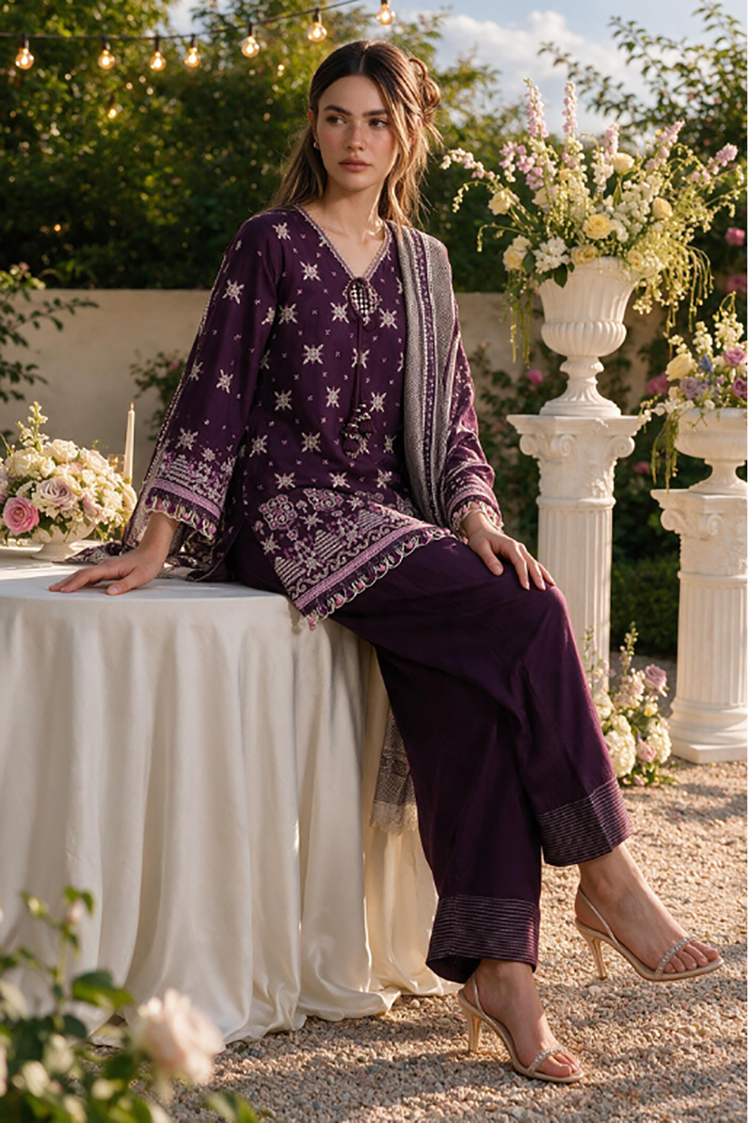 Embroidered Shirt Shalwar Dupatta - 4101