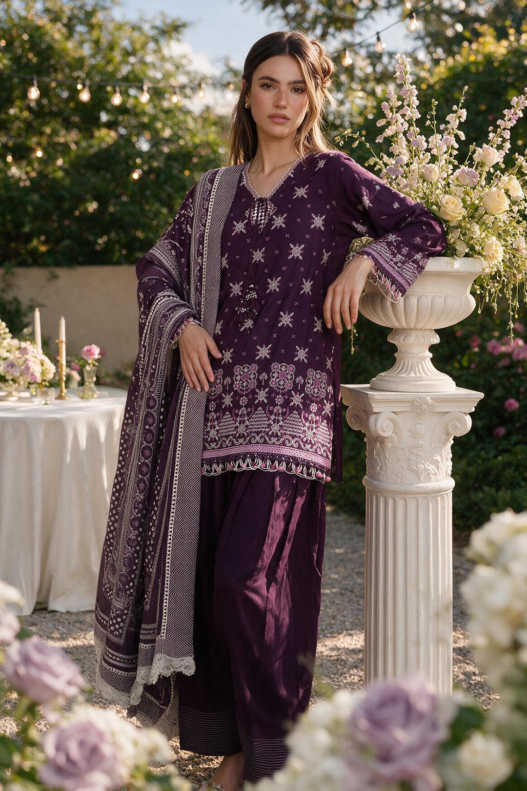 Embroidered Shirt Shalwar Dupatta - 4101