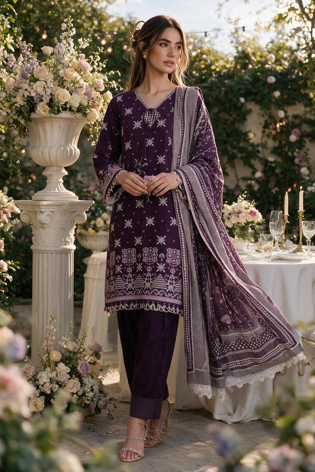 Embroidered Shirt Shalwar Dupatta - 4101