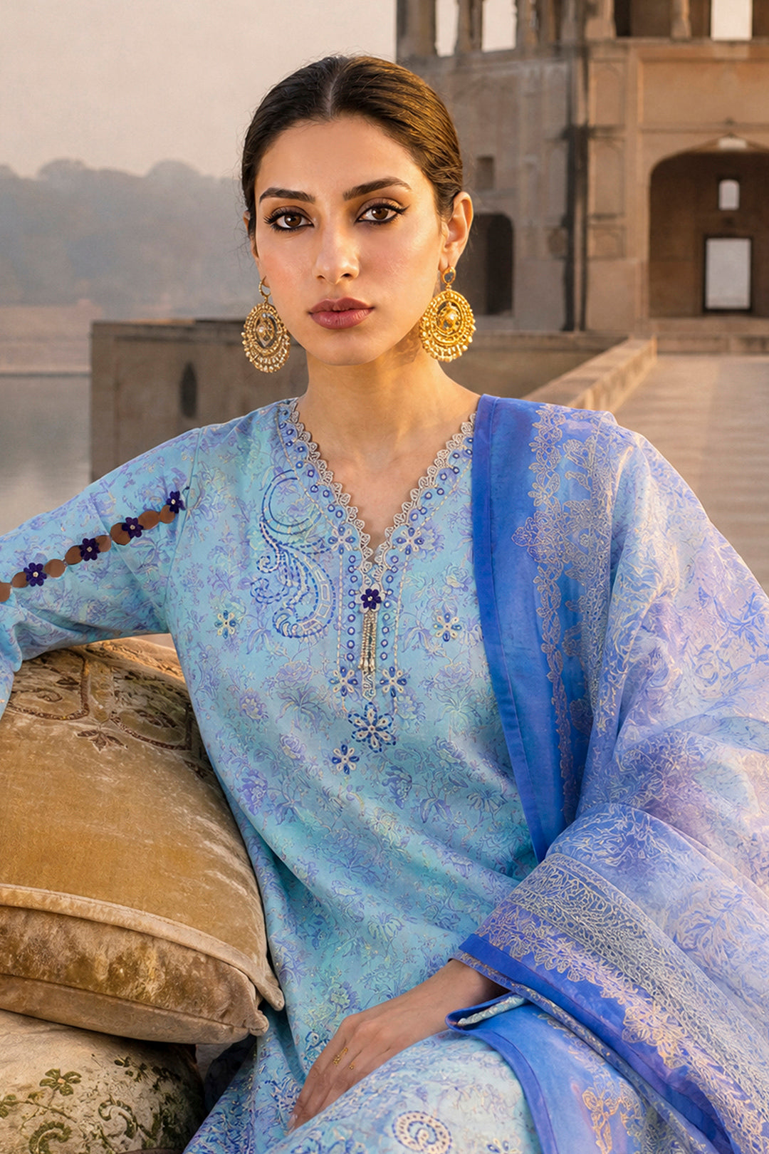 Embroidered Shirt Shalwar Dupatta - 4103