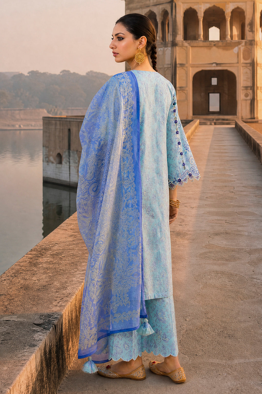 Embroidered Shirt Shalwar Dupatta - 4103