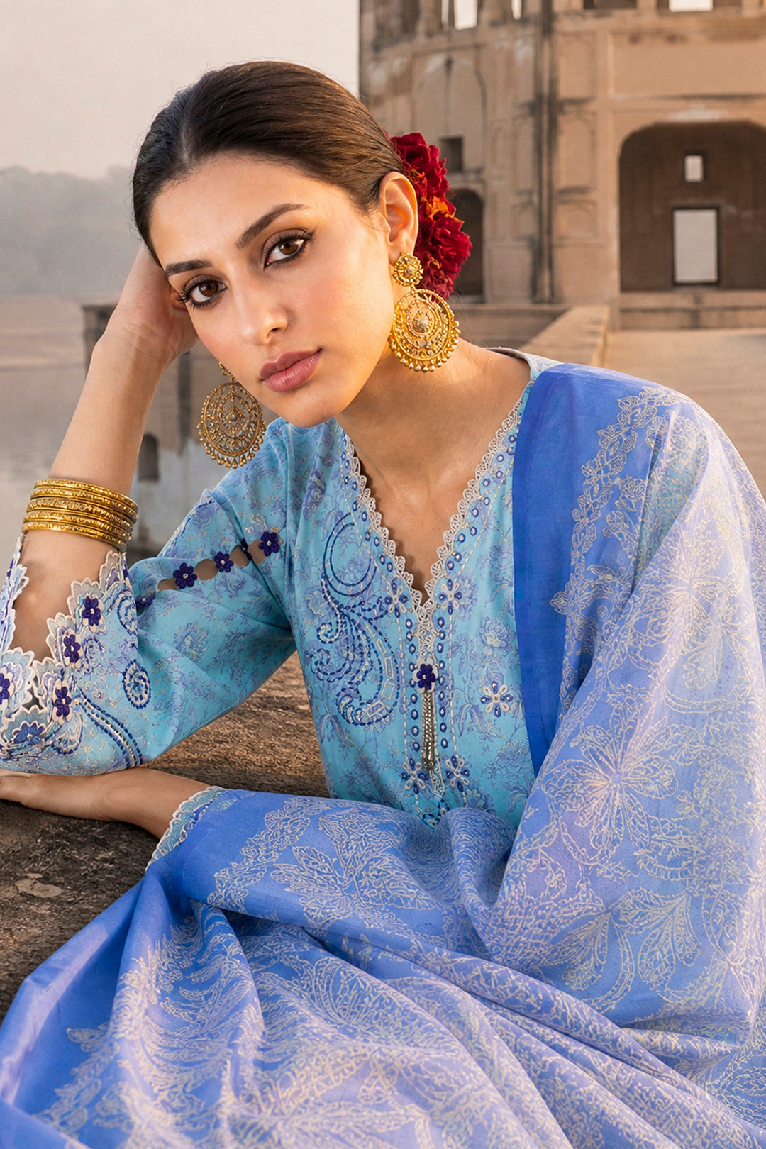 Embroidered Shirt Shalwar Dupatta - 4103