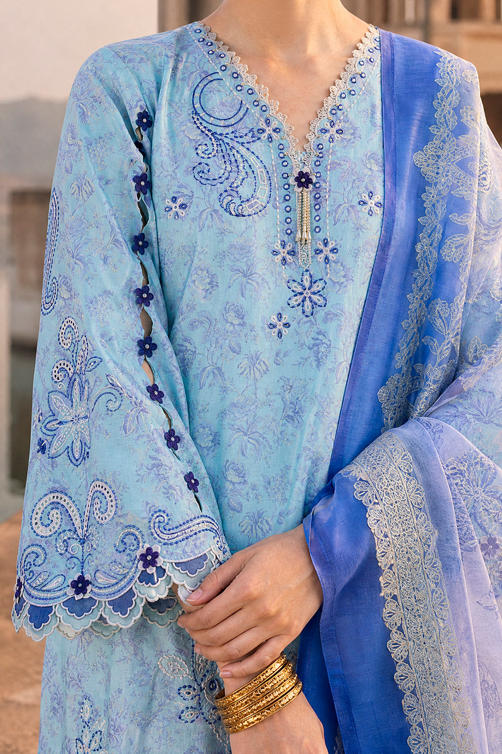 Embroidered Shirt Shalwar Dupatta - 4103