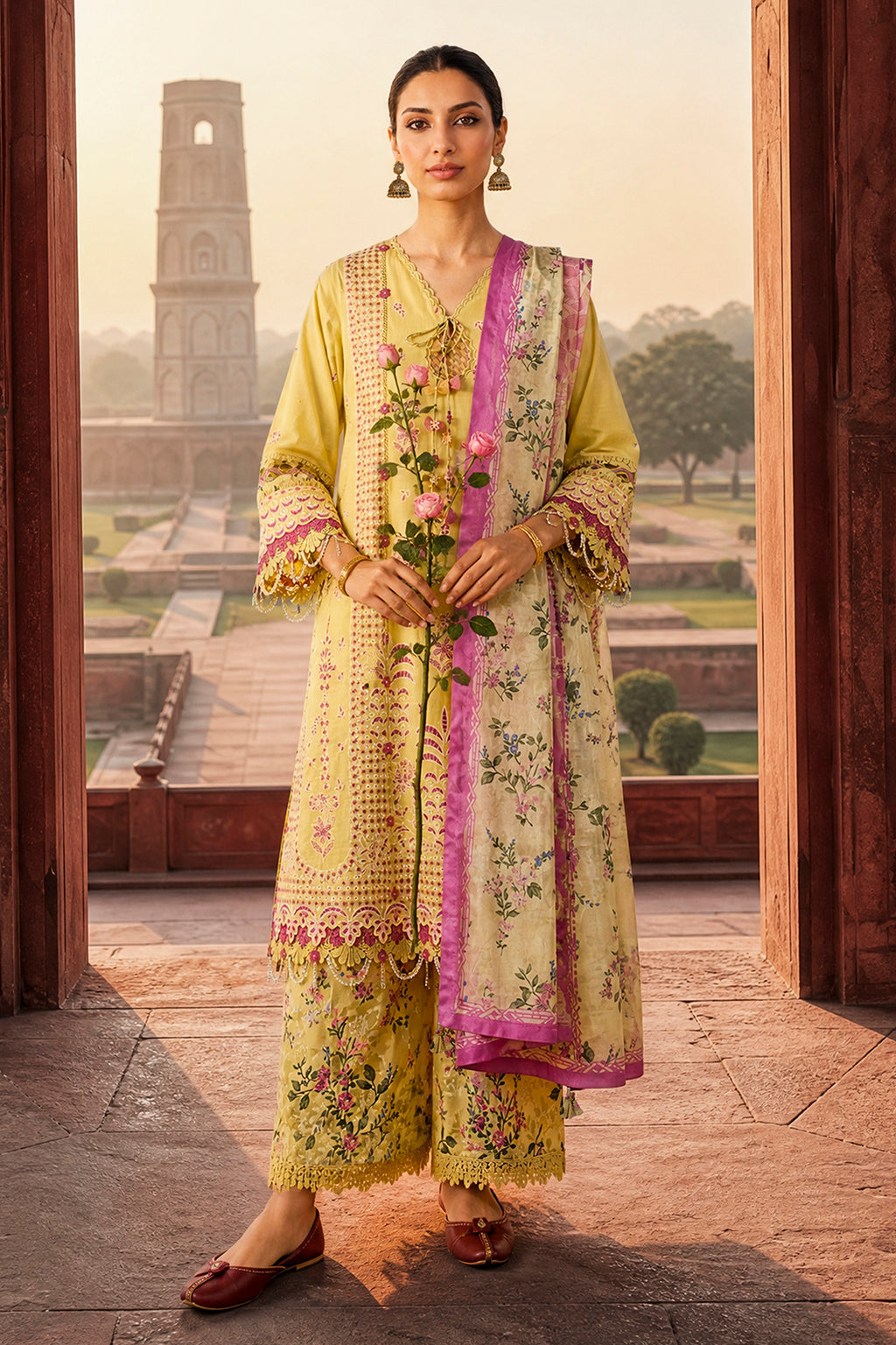 Embroidered Shirt Shalwar Dupatta - 4104