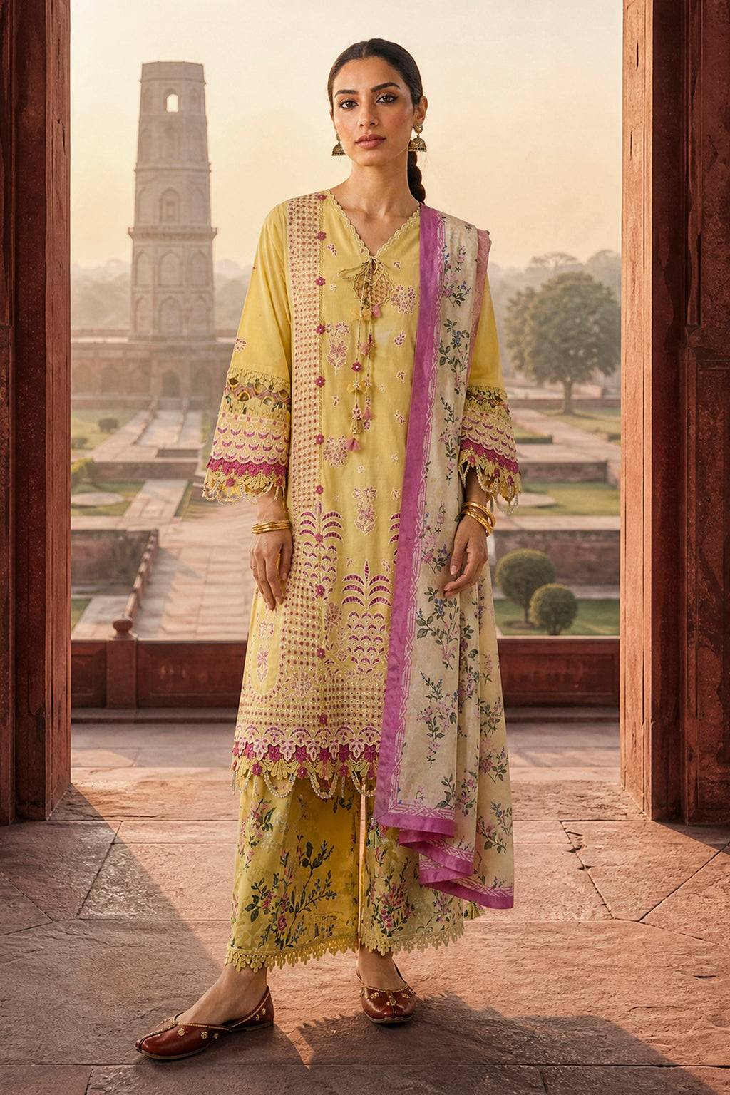 Embroidered Shirt Shalwar Dupatta - 4104
