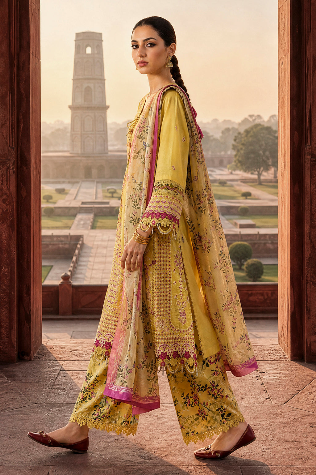 Embroidered Shirt Shalwar Dupatta - 4104