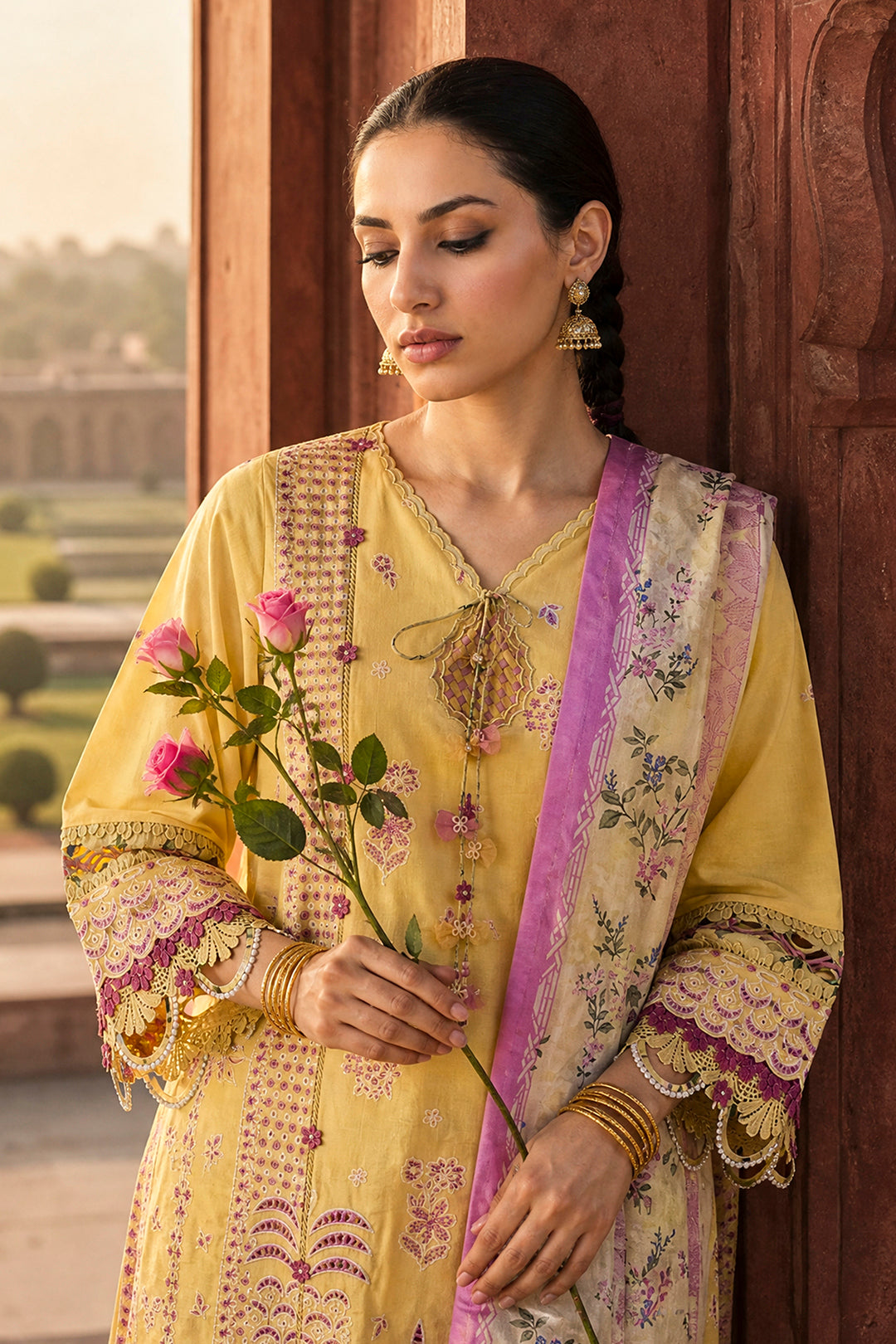 Embroidered Shirt Shalwar Dupatta - 4104