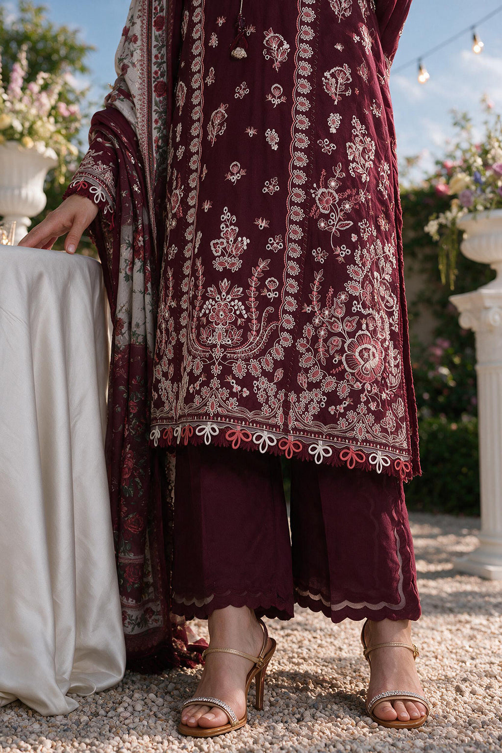 Embroidered Shirt Shalwar Dupatta - 4107