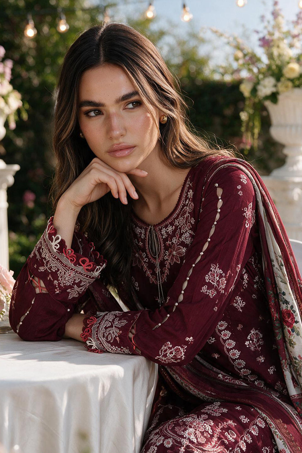 Embroidered Shirt Shalwar Dupatta - 4107