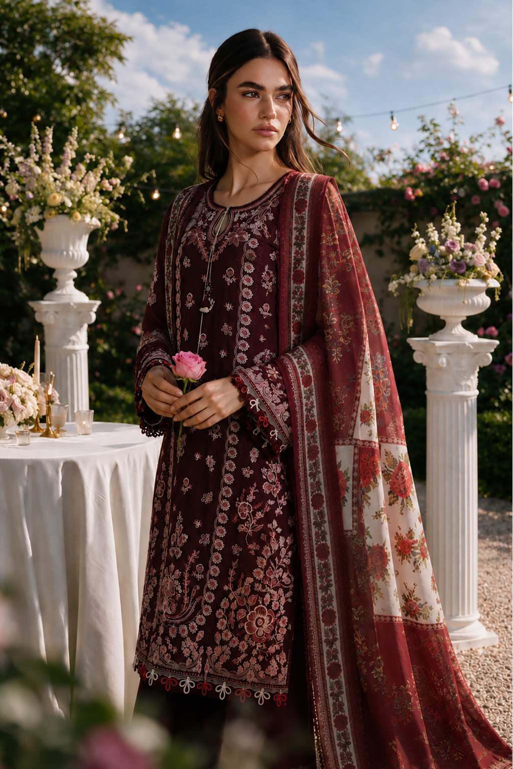 Embroidered Shirt Shalwar Dupatta - 4107