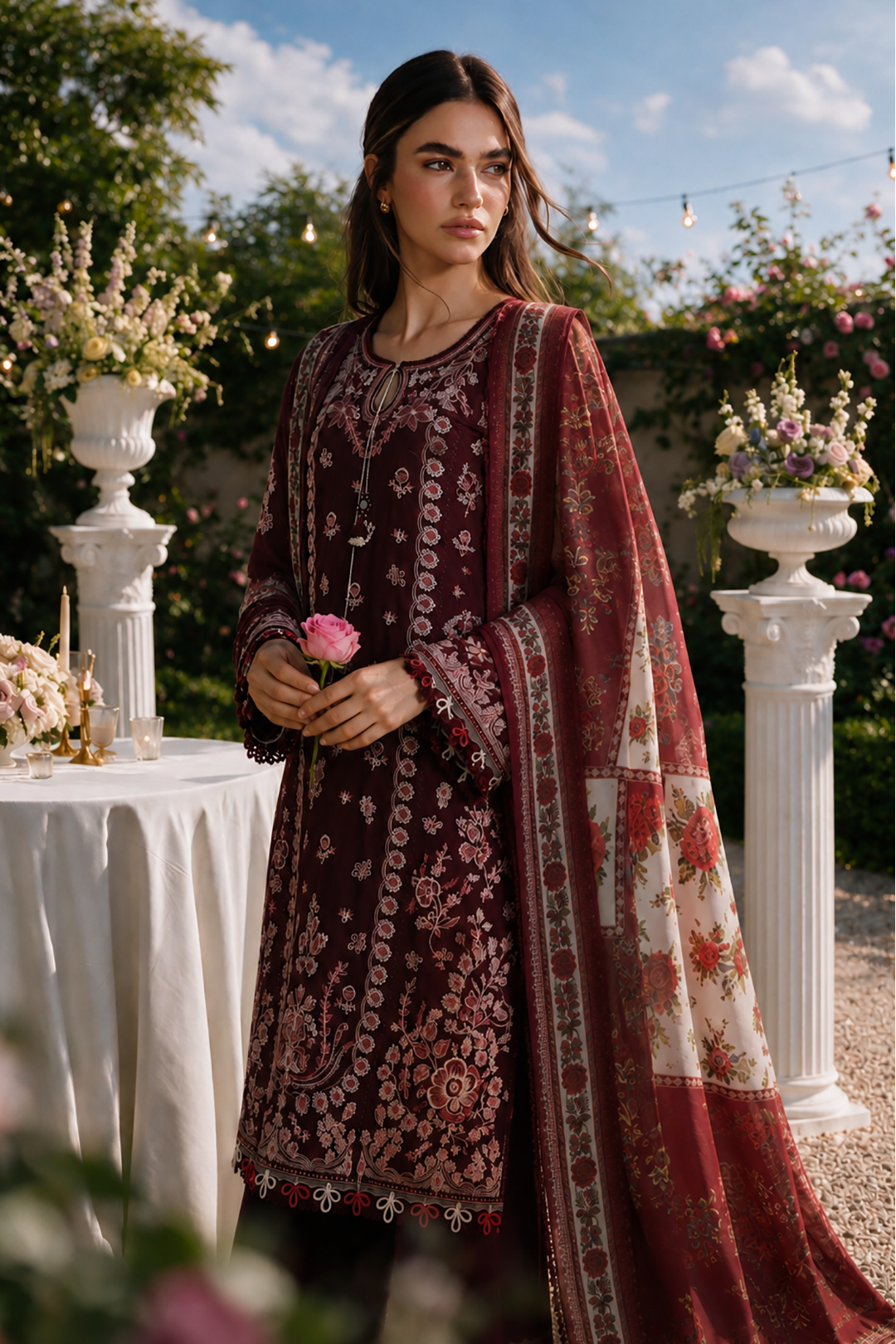 Embroidered Shirt Shalwar Dupatta - 4107