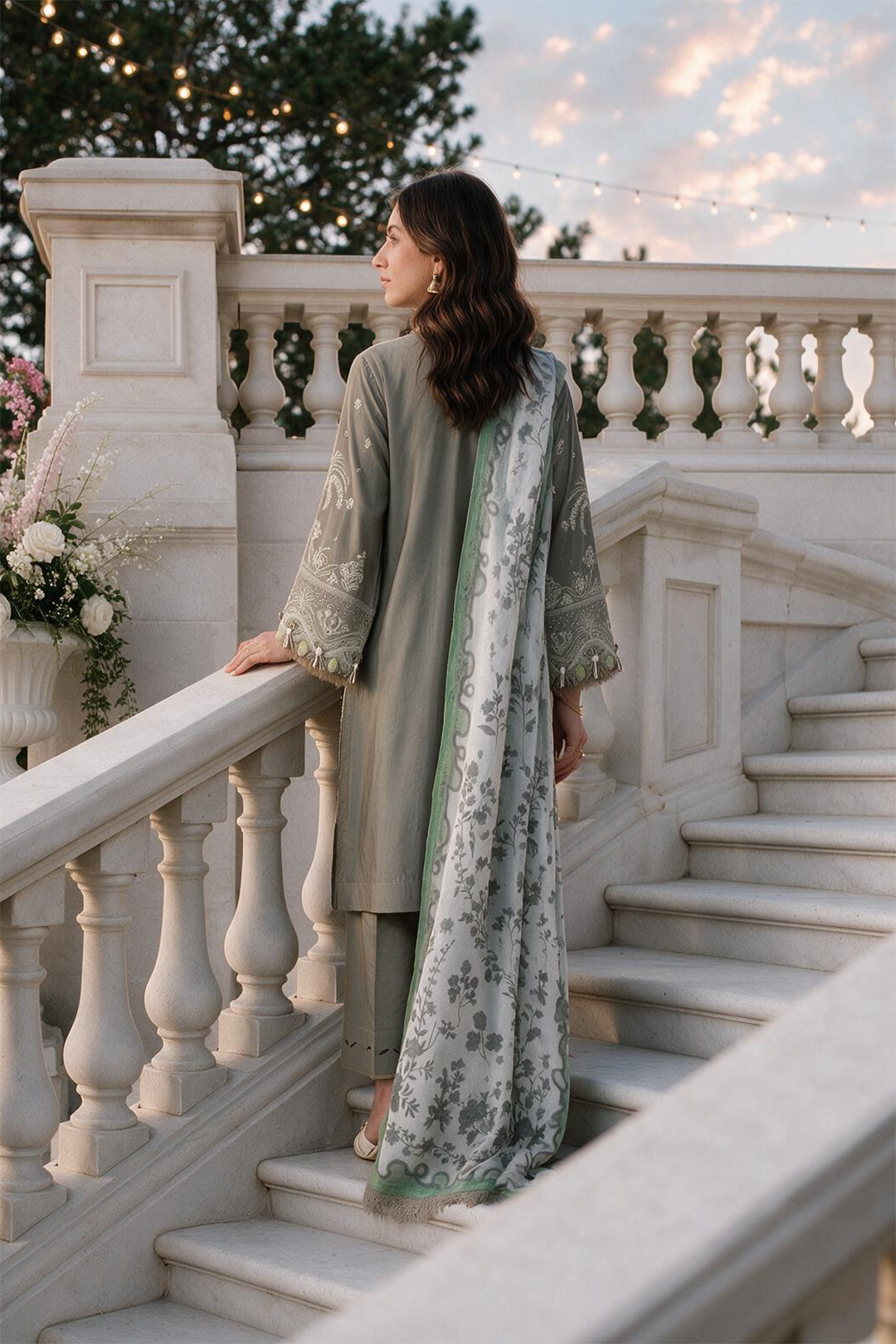 Embroidered Shirt Shalwar Dupatta - 4108