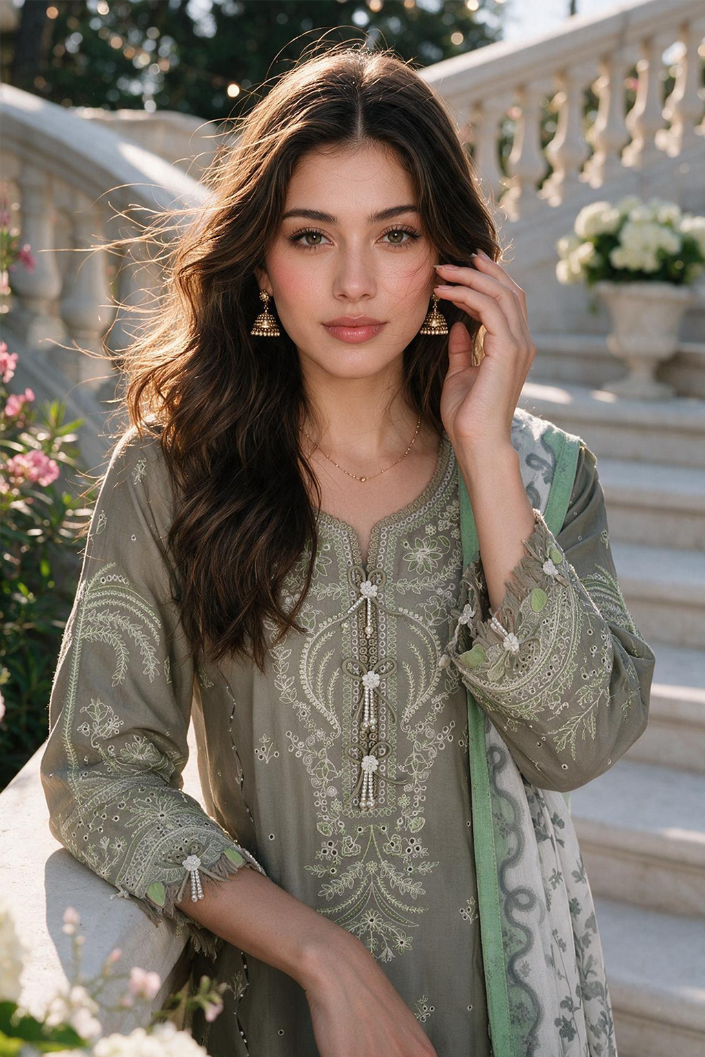 Embroidered Shirt Shalwar Dupatta - 4108