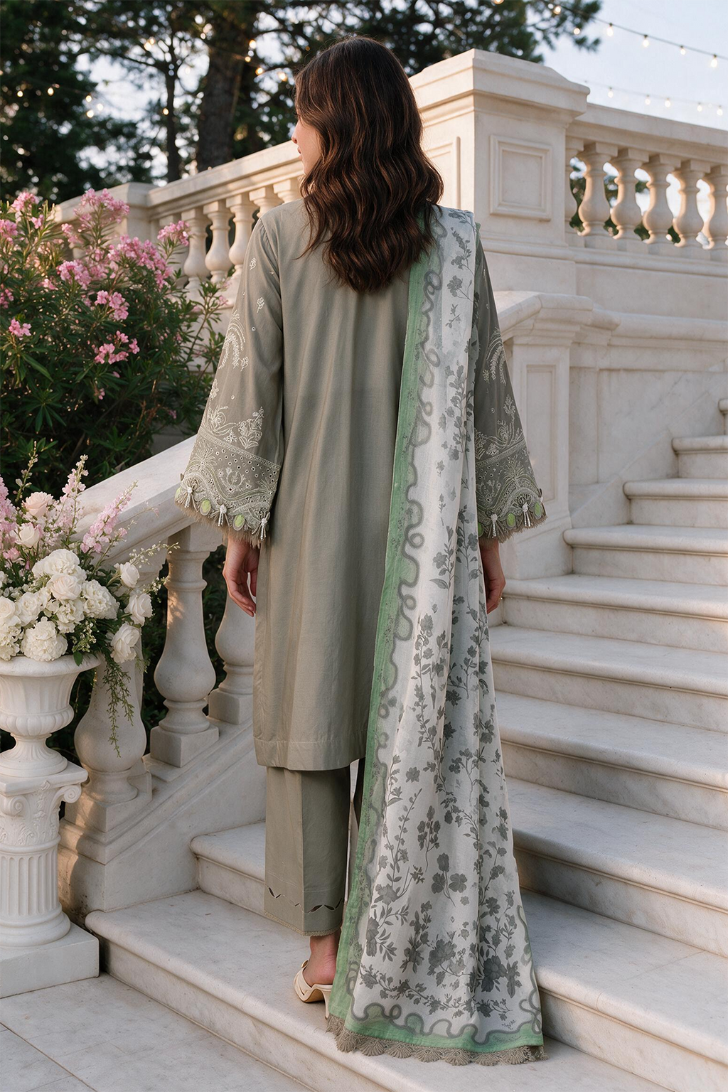 Embroidered Shirt Shalwar Dupatta - 4108