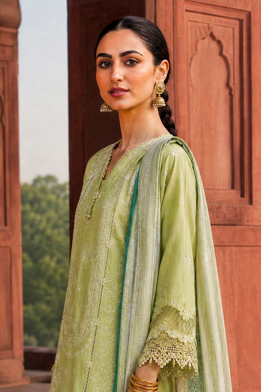 Embroidered Shirt Shalwar Dupatta - 4115