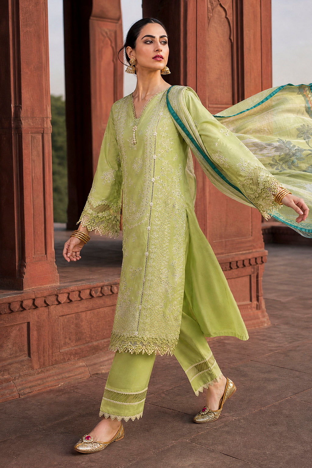 Embroidered Shirt Shalwar Dupatta - 4115