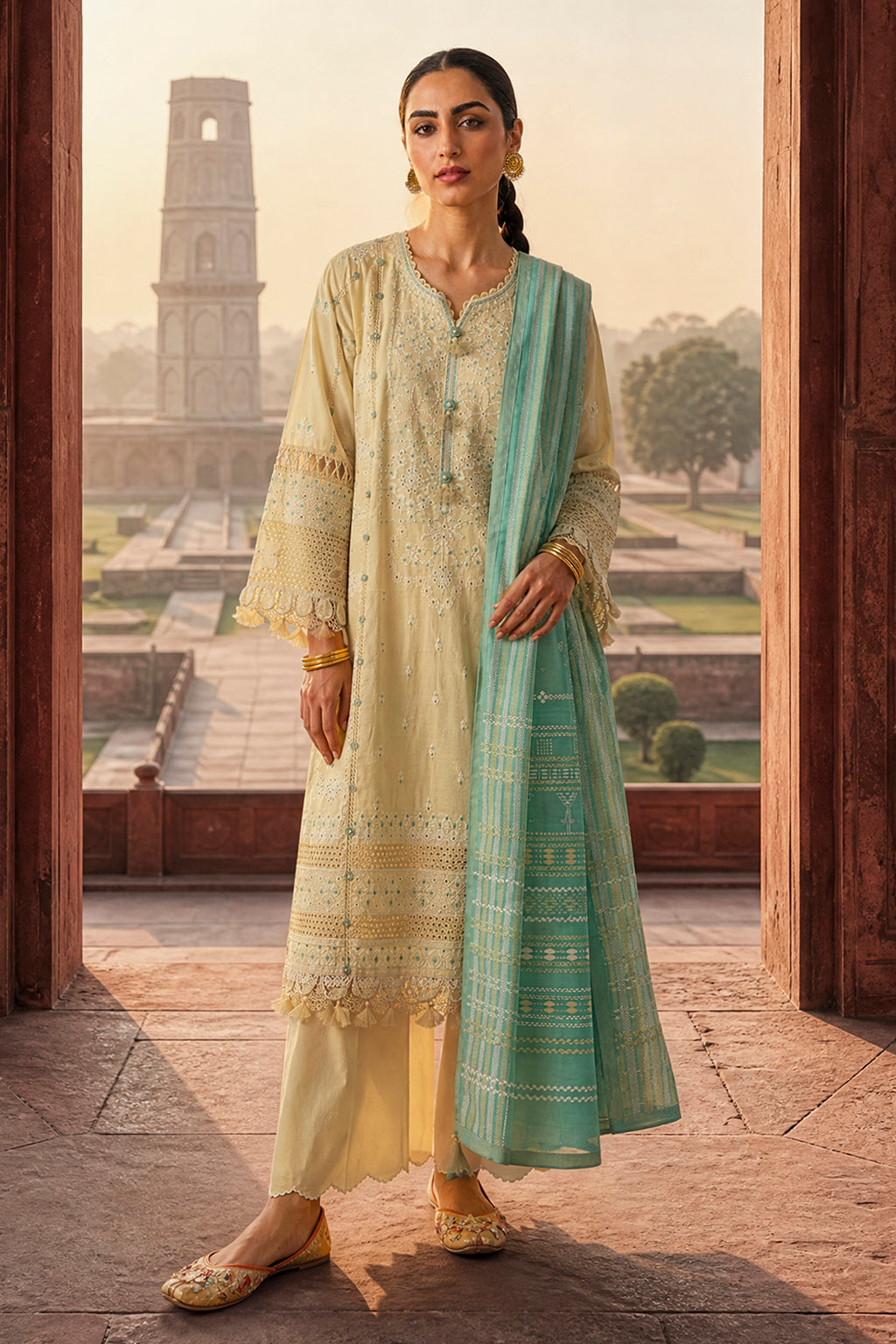 Embroidered Shirt Shalwar Dupatta - 4109