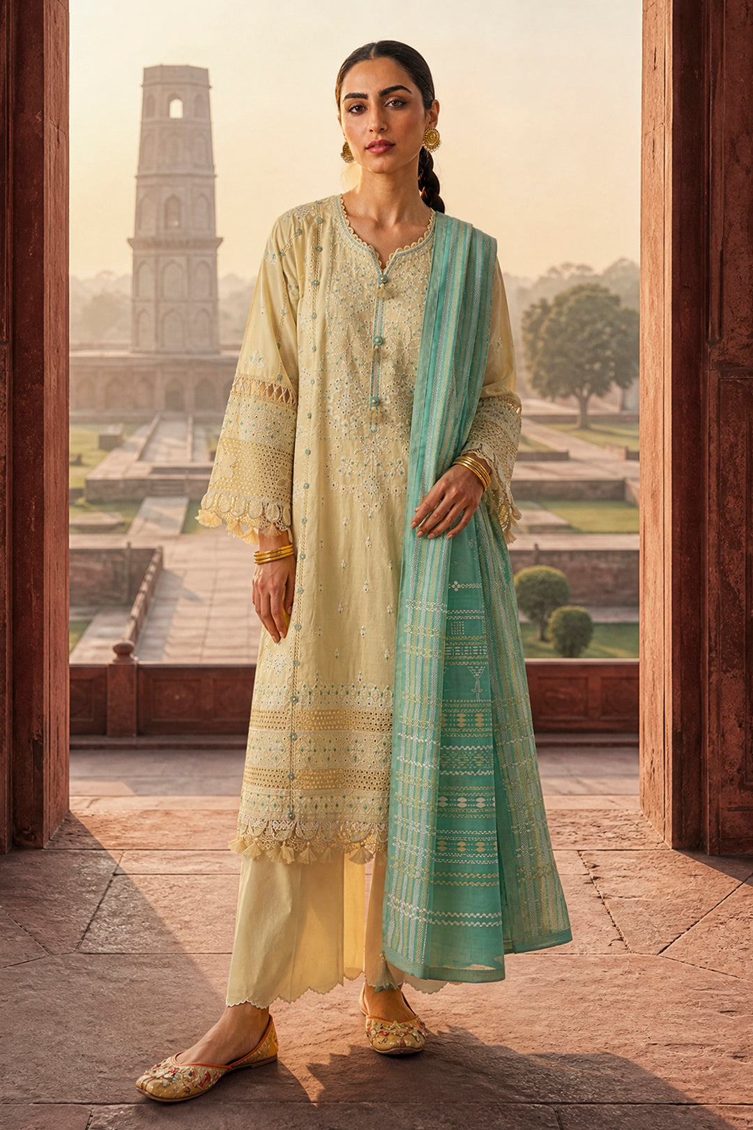 Embroidered Shirt Shalwar Dupatta - 4109
