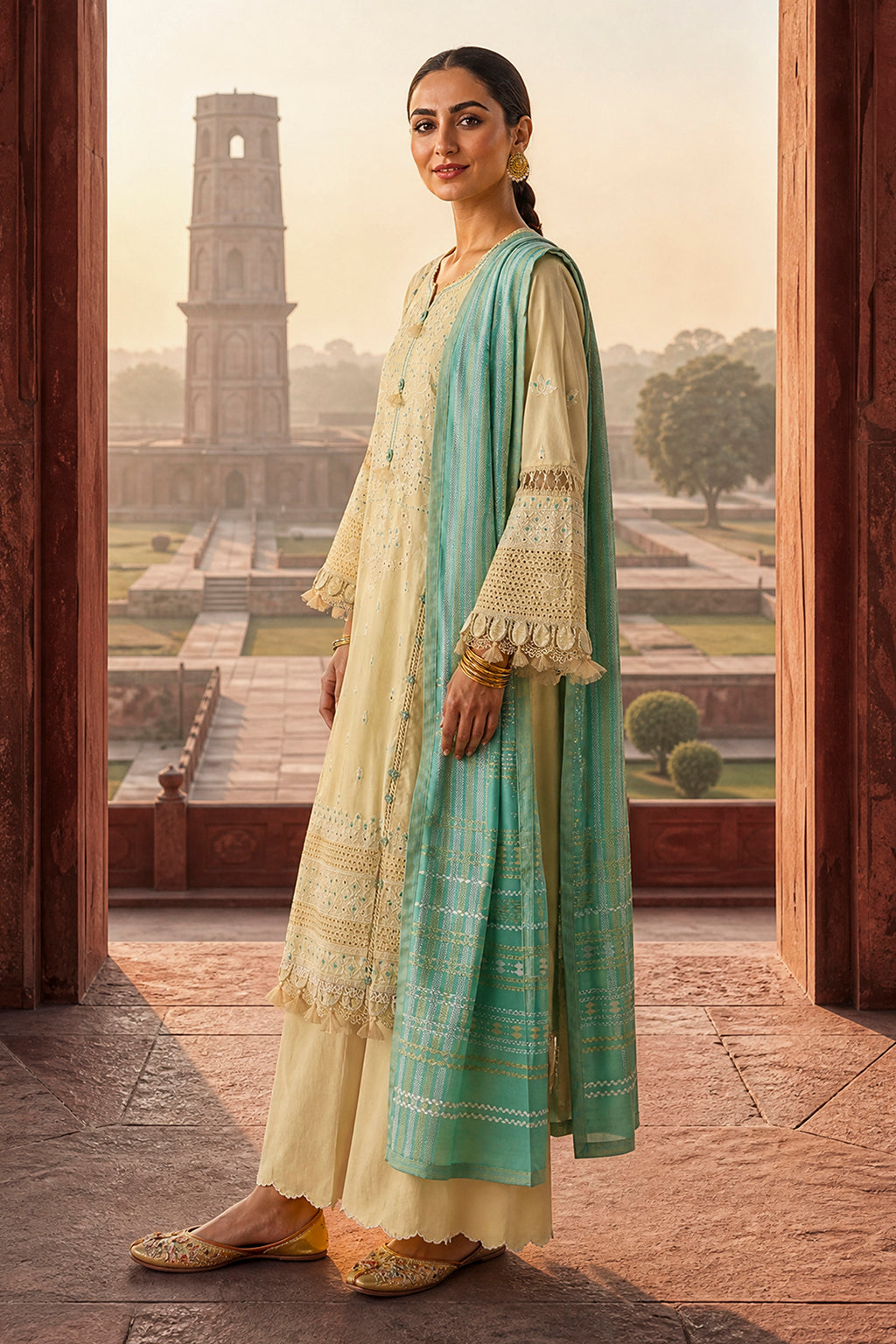 Embroidered Shirt Shalwar Dupatta - 4109