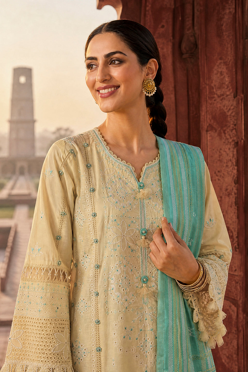 Embroidered Shirt Shalwar Dupatta - 4109