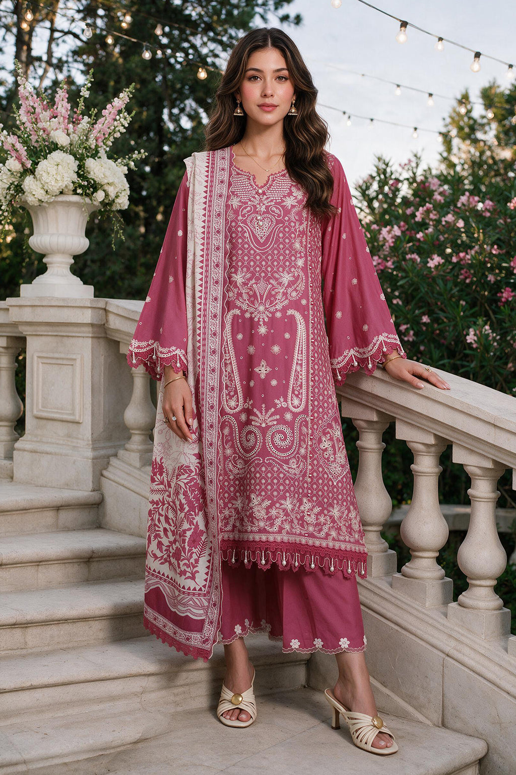 Embroidered Shirt Shalwar Dupatta - 4110