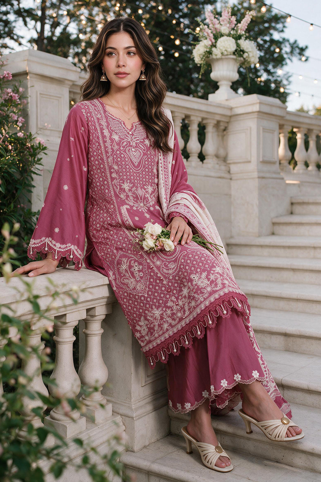 Embroidered Shirt Shalwar Dupatta - 4110