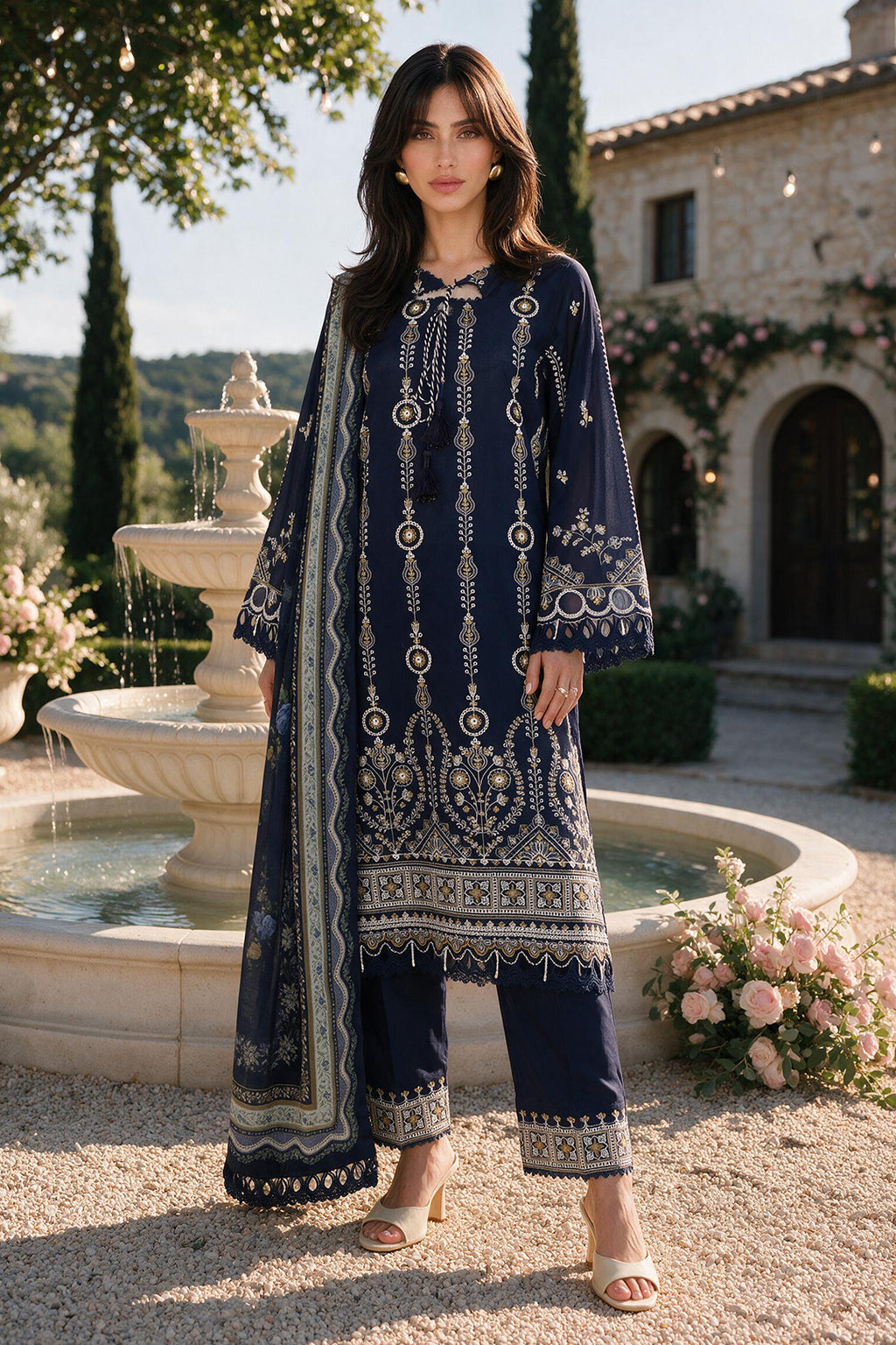 Embroidered Shirt Shalwar Dupatta - 4111