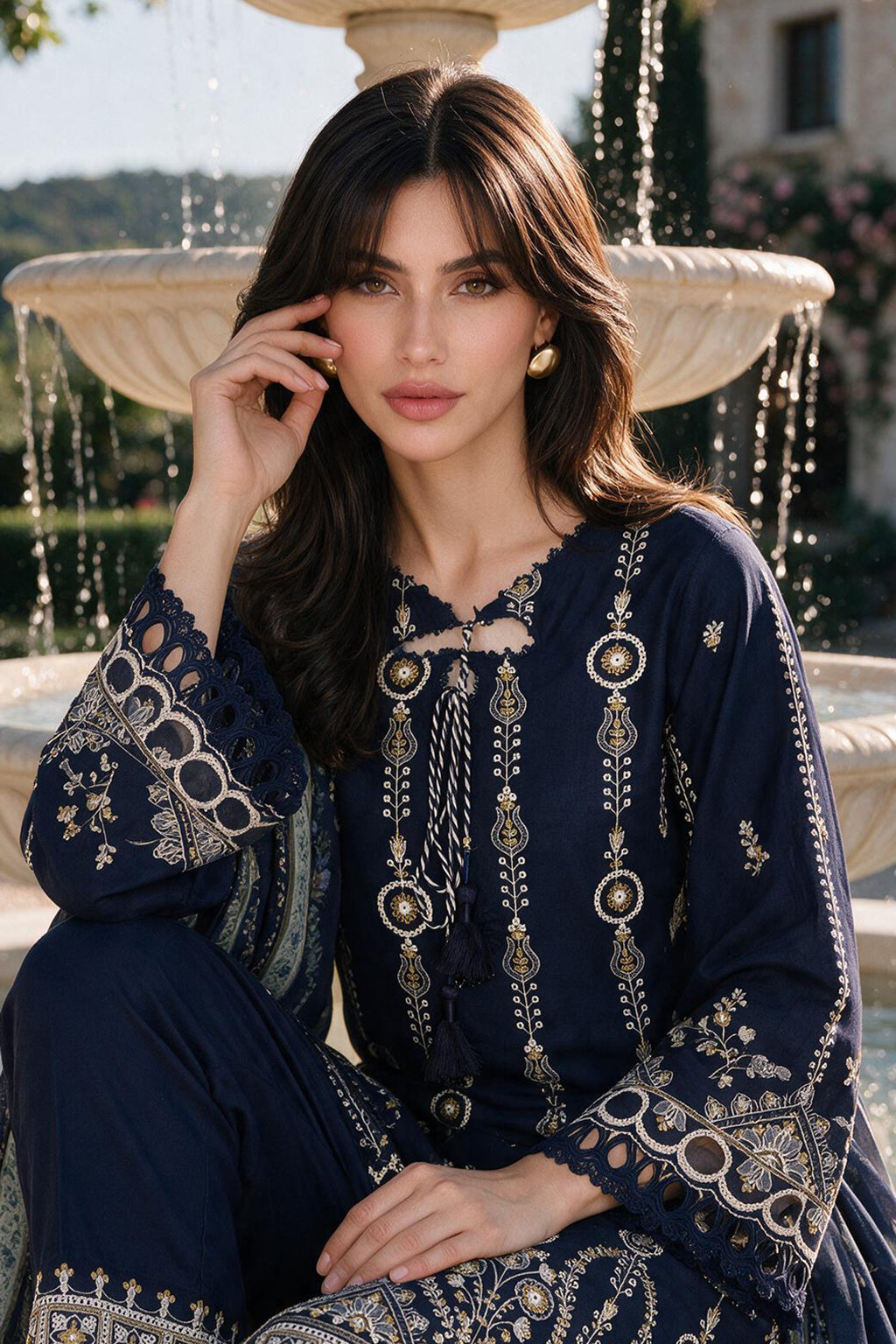 Embroidered Shirt Shalwar Dupatta - 4111