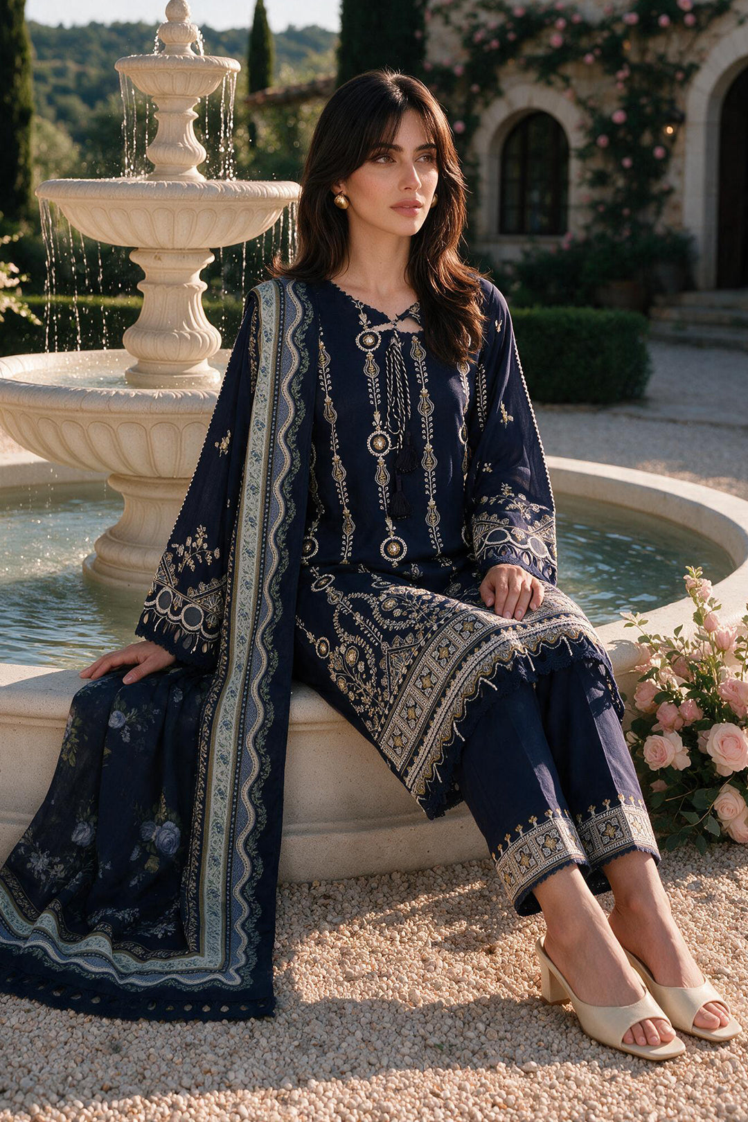 Embroidered Shirt Shalwar Dupatta - 4111