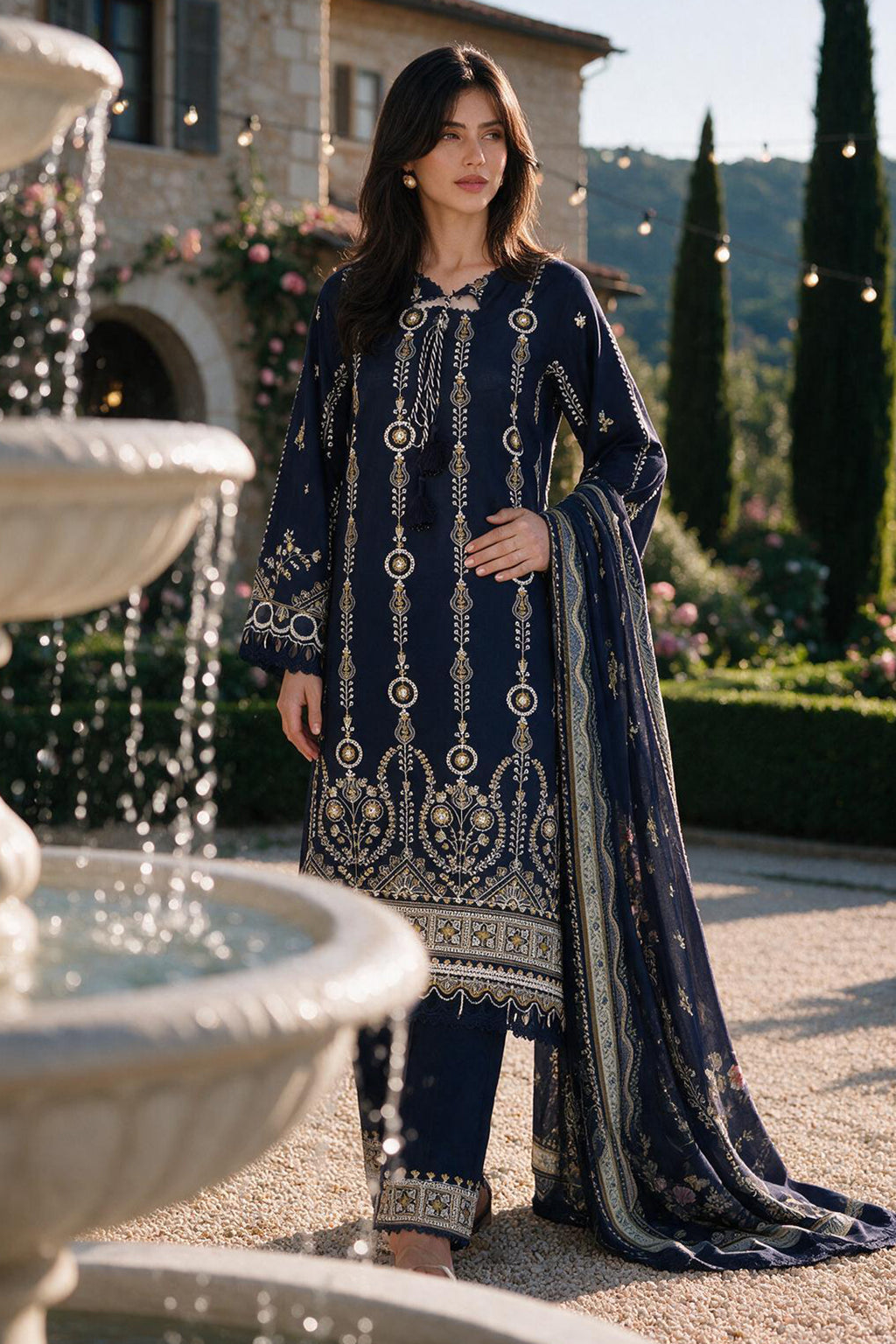 Embroidered Shirt Shalwar Dupatta - 4111