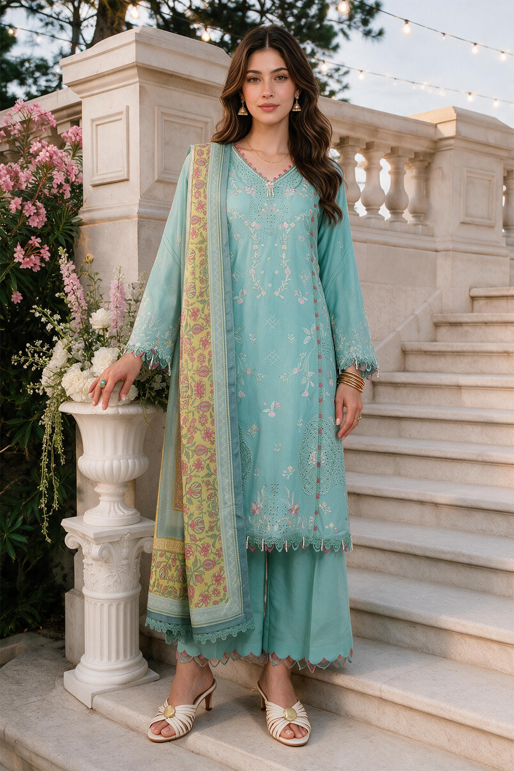 Embroidered Shirt Shalwar Dupatta - 4112