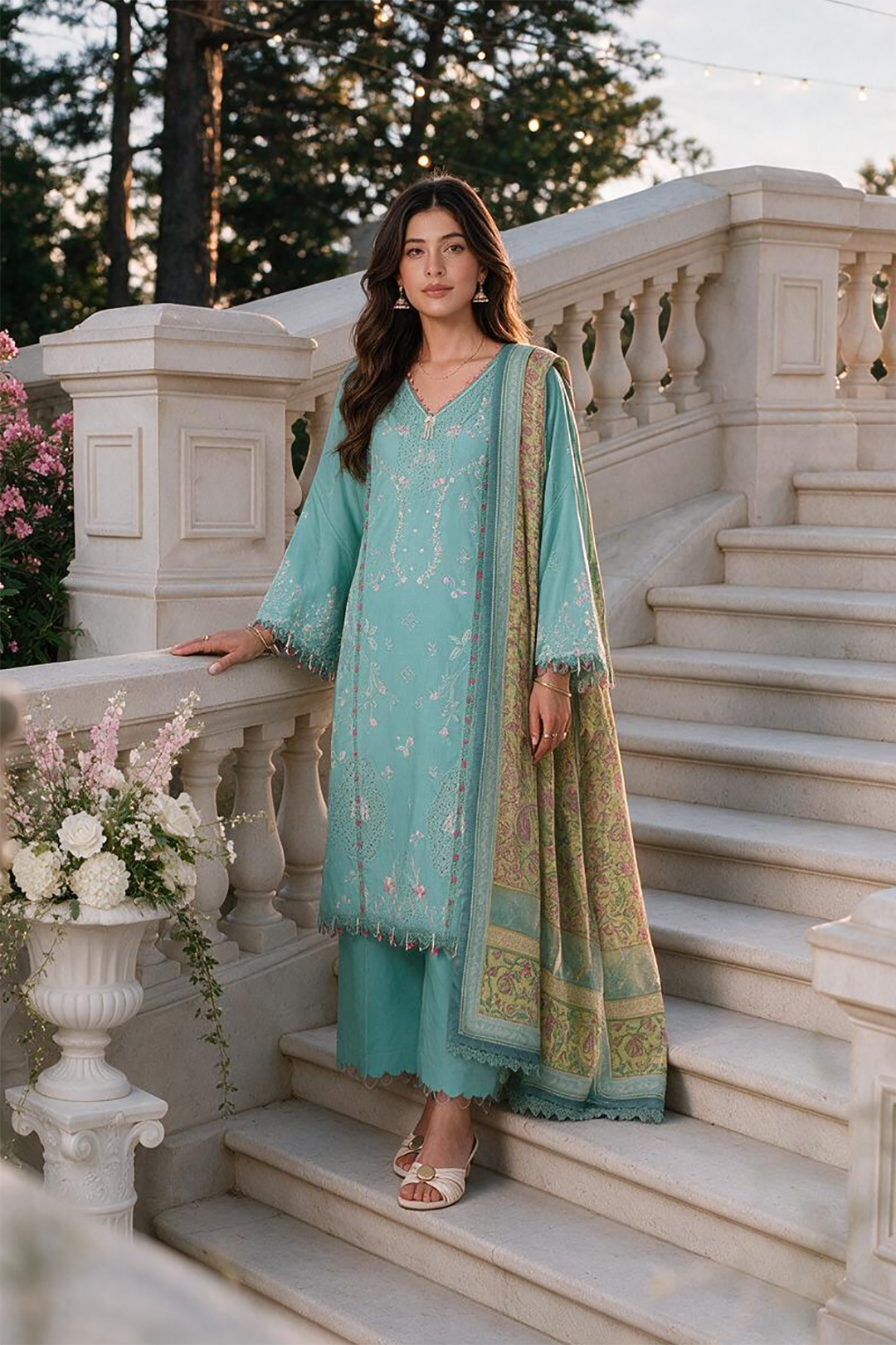 Embroidered Shirt Shalwar Dupatta - 4112