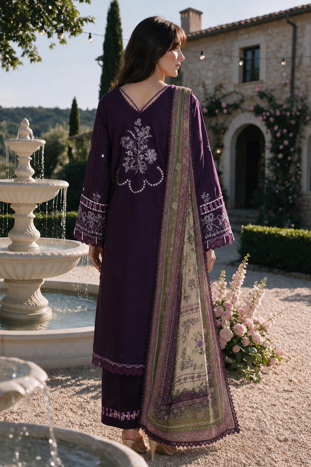 Embroidered Shirt Shalwar Dupatta - 4113