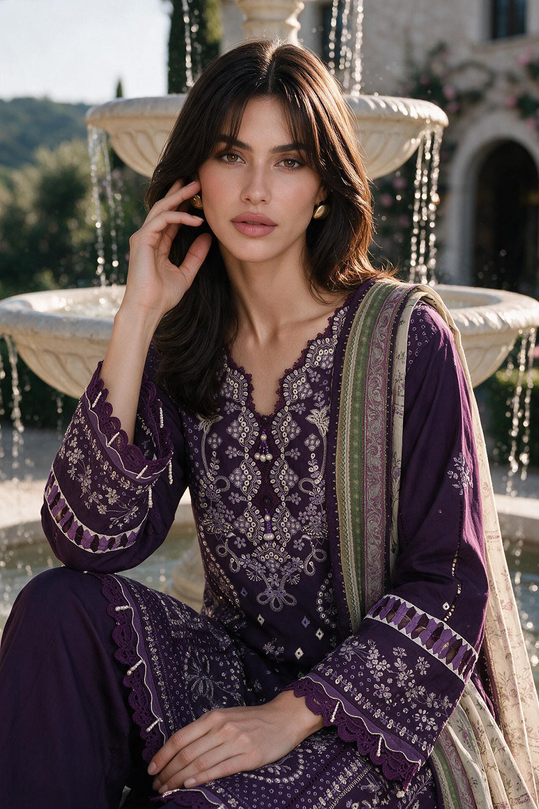 Embroidered Shirt Shalwar Dupatta - 4113