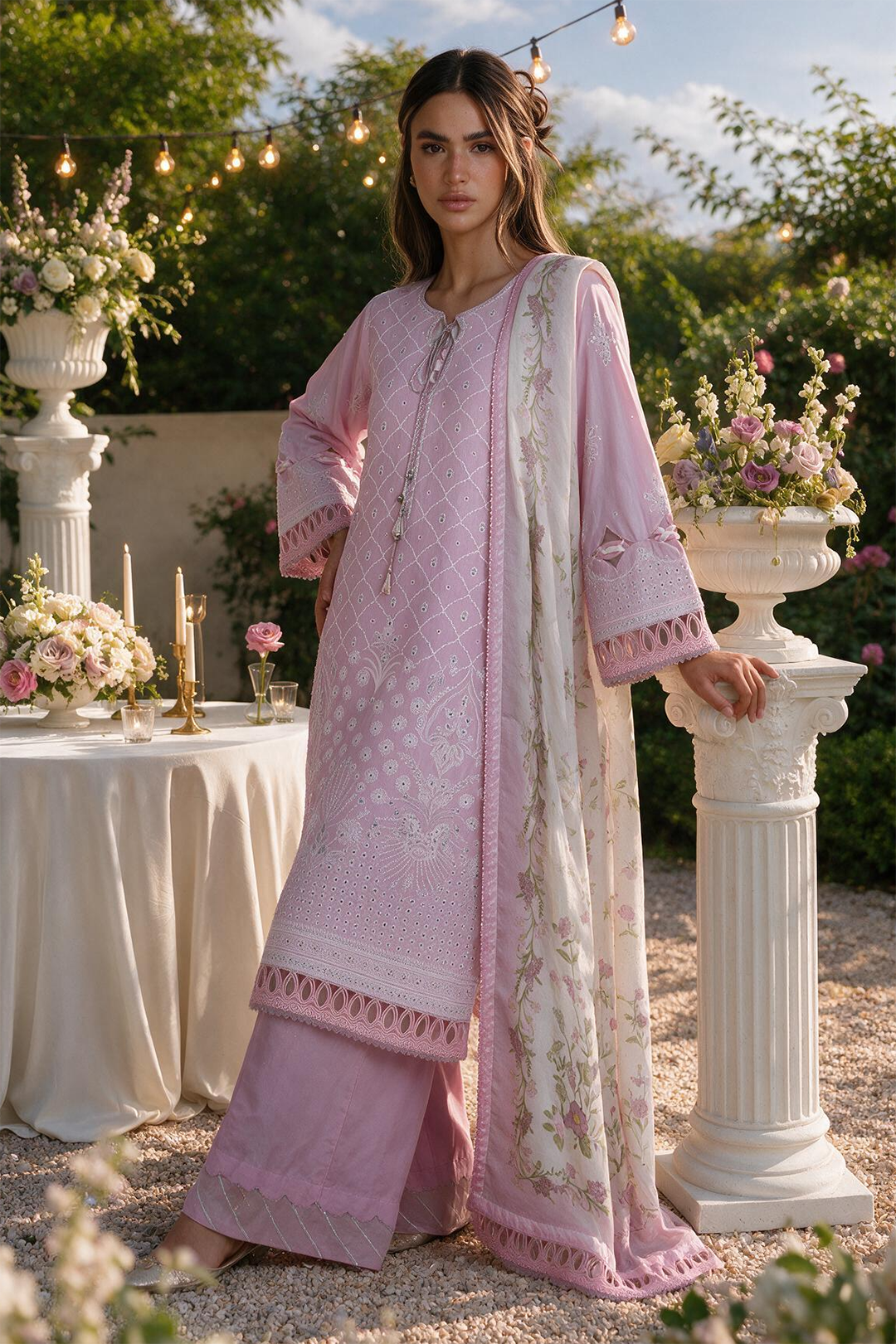 Embroidered Shirt Shalwar Dupatta - 4114