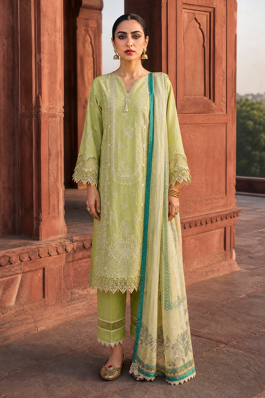 Embroidered Shirt Shalwar Dupatta - 4115