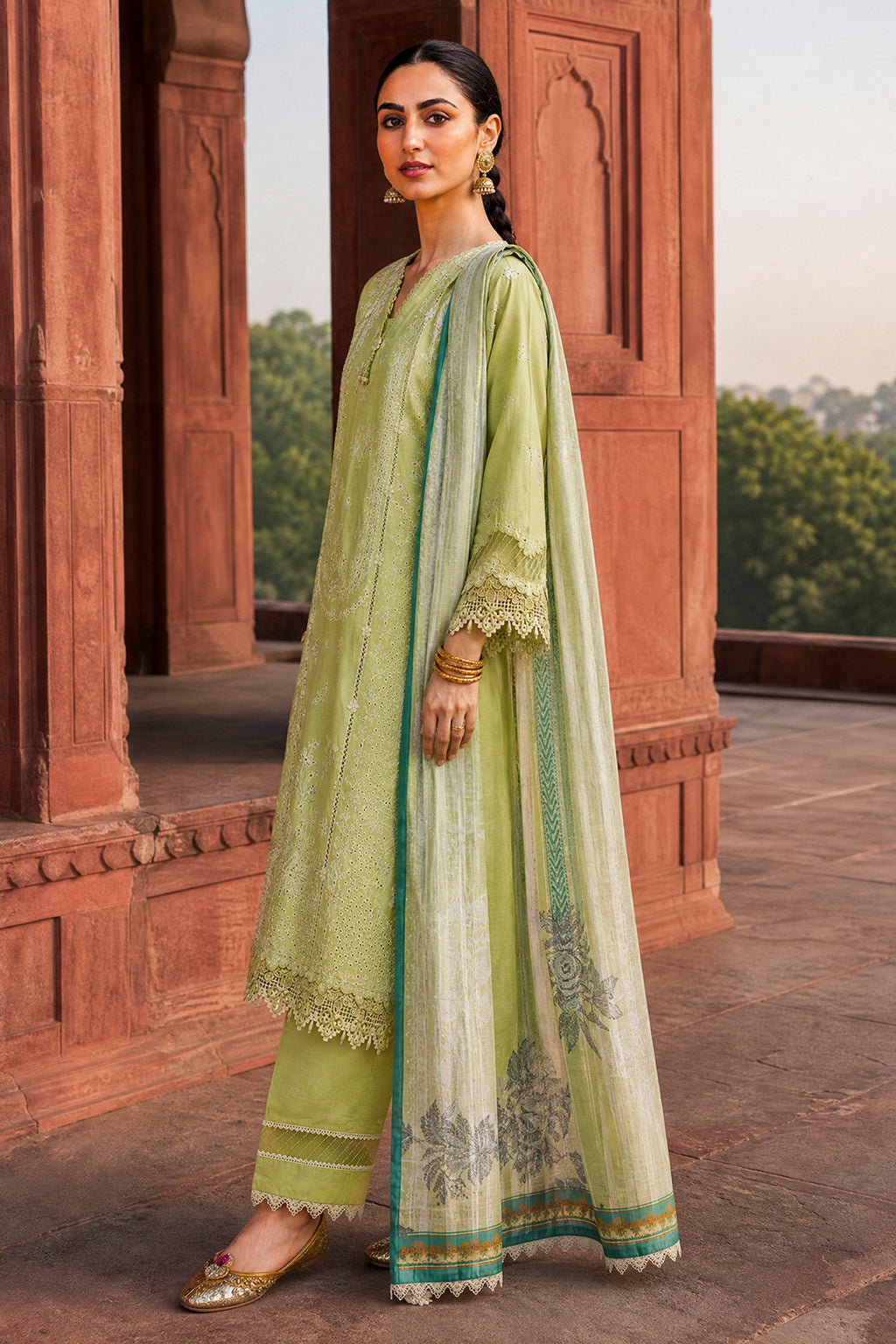 Embroidered Shirt Shalwar Dupatta - 4115